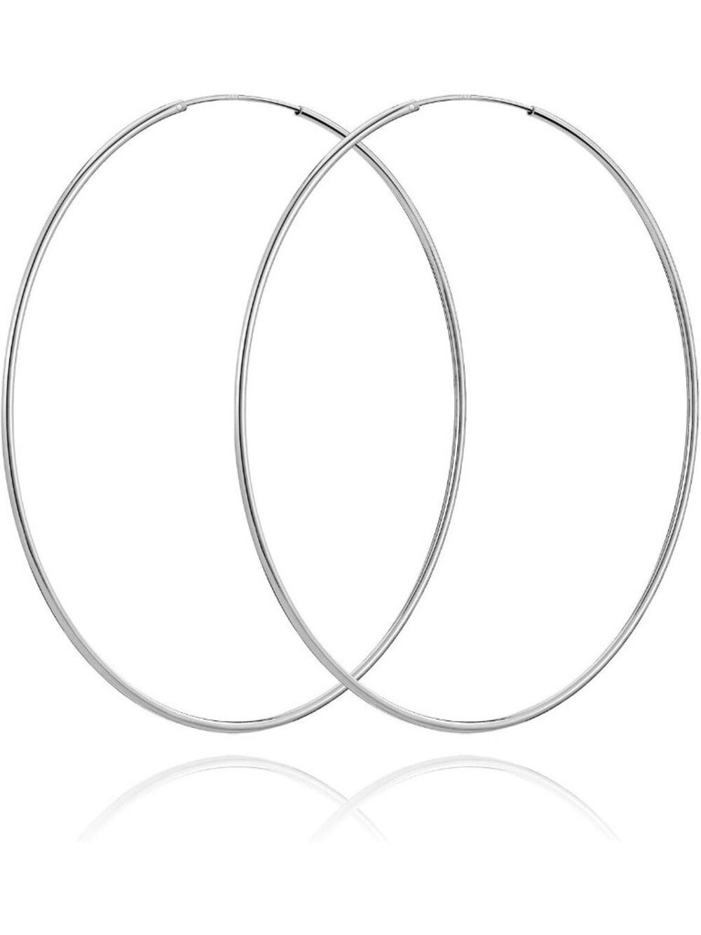 Lightweight 925 Sterling Silver Hoop Earrings for Women - Endless Thin Hoops